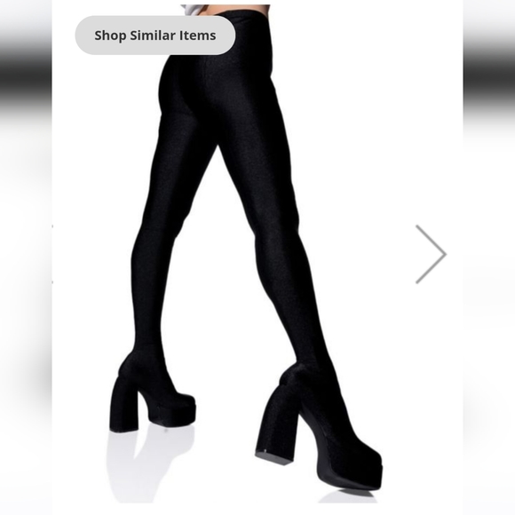 STRETCH CHUNKY HEEL PANT BOOT IN BLACK size 7.5 - Picture 4 of 7